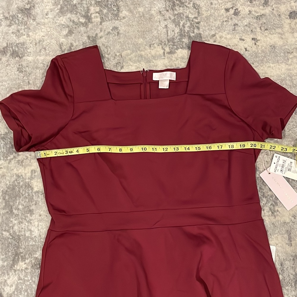 SOLD - NWT Rachel Parcell Square Neck Fit & Flare Dress in Red Cordovan Sz XXL - Picture 9 of 16